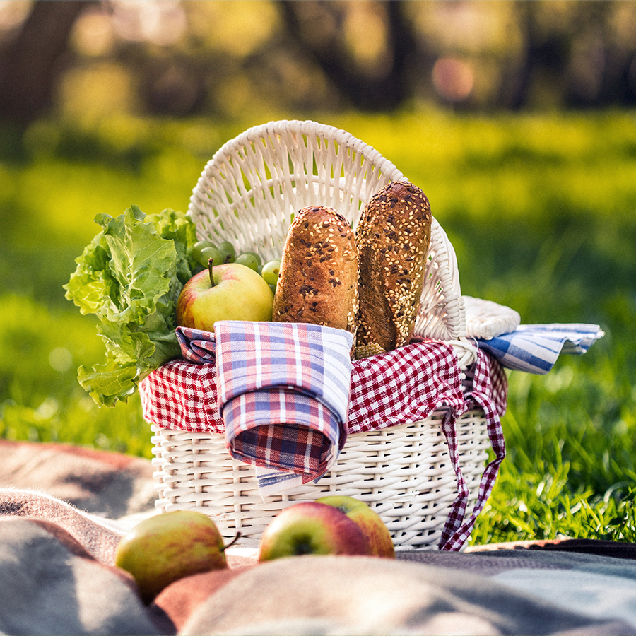 Preparing homemade bread and focaccia for a picnic